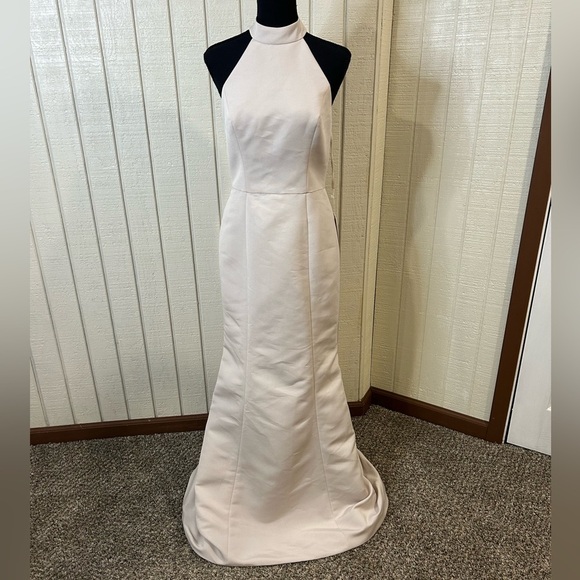 Amsale Austin Dress in Champagne, size 6.  NWT.  Thread loose (see photos). - Picture 1 of 9